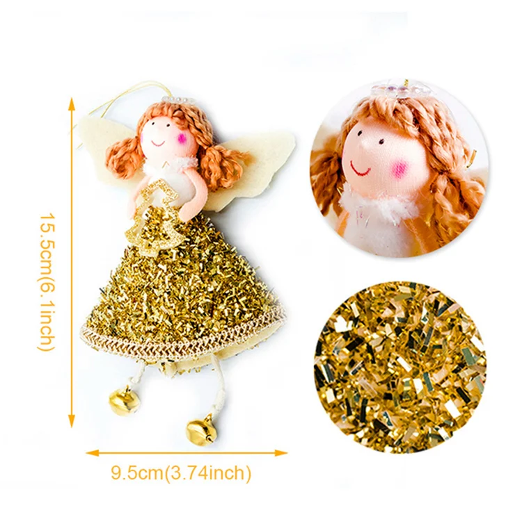 QIFU Christmas Angel Pendant Christmas Decor for Home Christmas Tree Ornaments Xmas Doll Gifts Cristmas Elf New Year