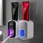 Автоматическая выжималка для зубной пасты, настенный держатель для зубных щеток, без перфорации, набор аксессуаров для ванной комнаты