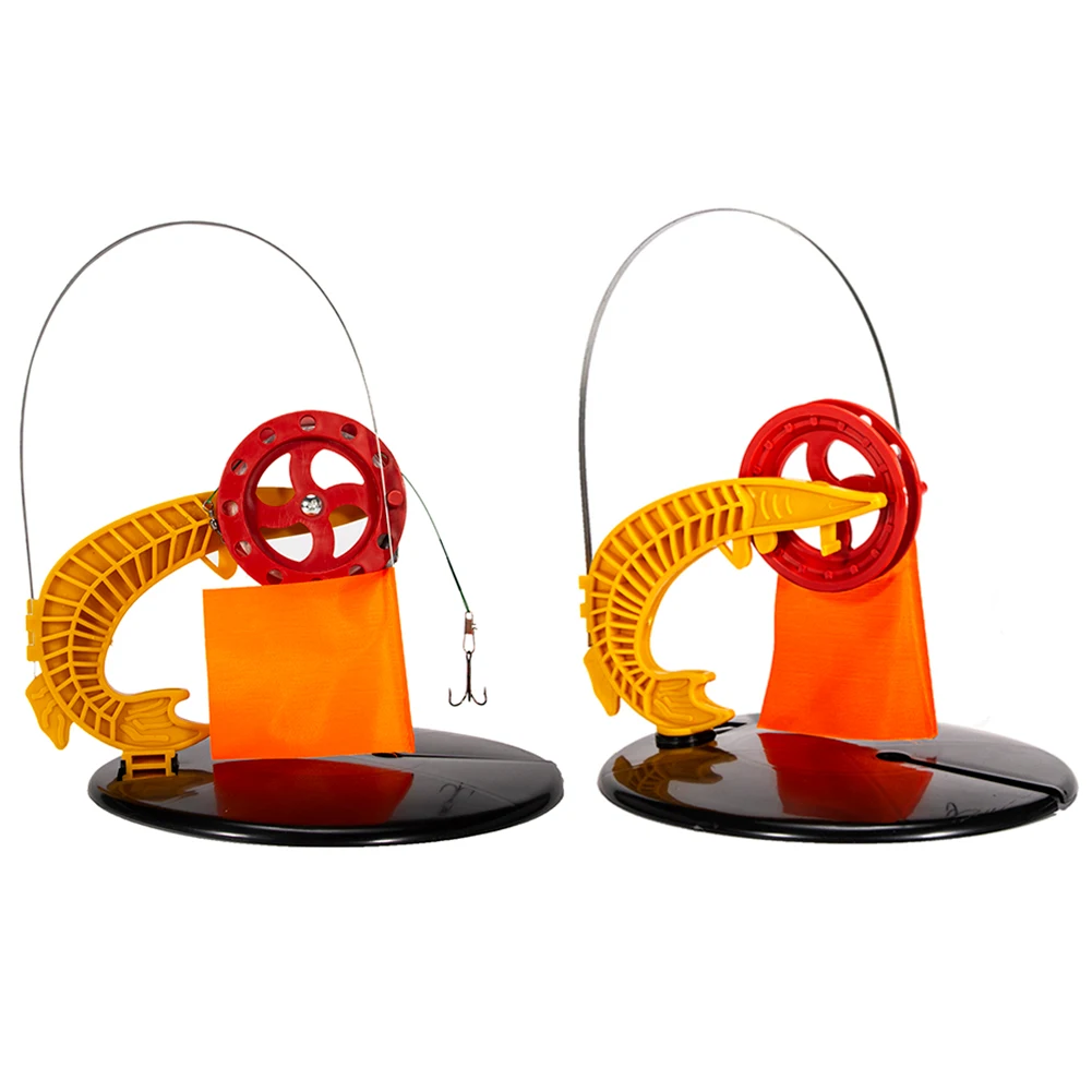 

2pcs Portable ABS Winter Ice Fishing Flag Rod Marker Outdoor Fishing Tip-up Fish Pole Tackle Equipment with/without Line Hook