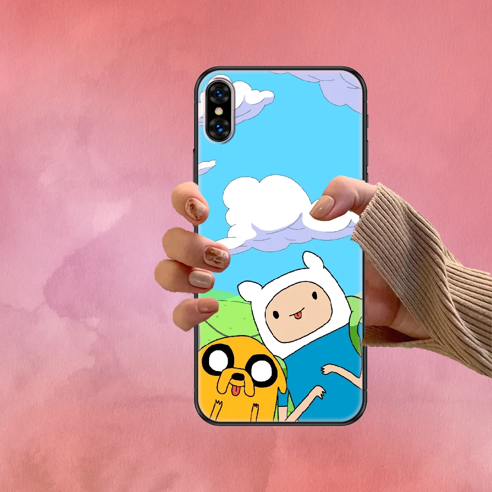 

adventure cartoon time Phone Case Cover Hull For iphone 5 5s se 2 6 6s 7 8 12 mini plus X XS XR 11 PRO MAX black silicone funda