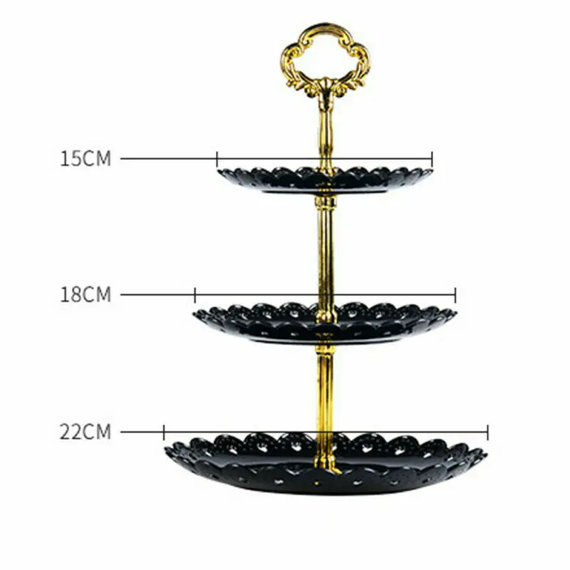 

3-Tier Cake Plate Stand Tray Wedding Birthday Party Cupcake Display Tower Set