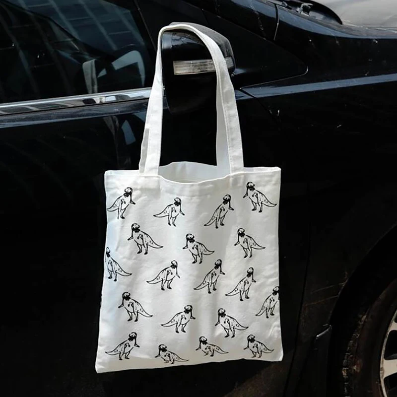 2020 летние холщовые сумки на плечо с мультяшным принтом молнии модные женские