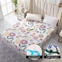 printed waterproof mattress protector anti mite bed mattress topper breathable soft mattress cover