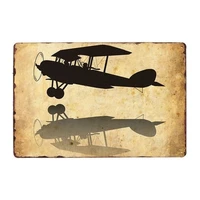american classic airplane fighter metal signs aircraft plane wall vintage art painting poster pub bar room home decor 20x30cm