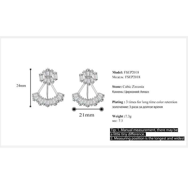 Женские серьги гвоздики с австрийским кристаллом и цирконием|brand stud earrings|stud