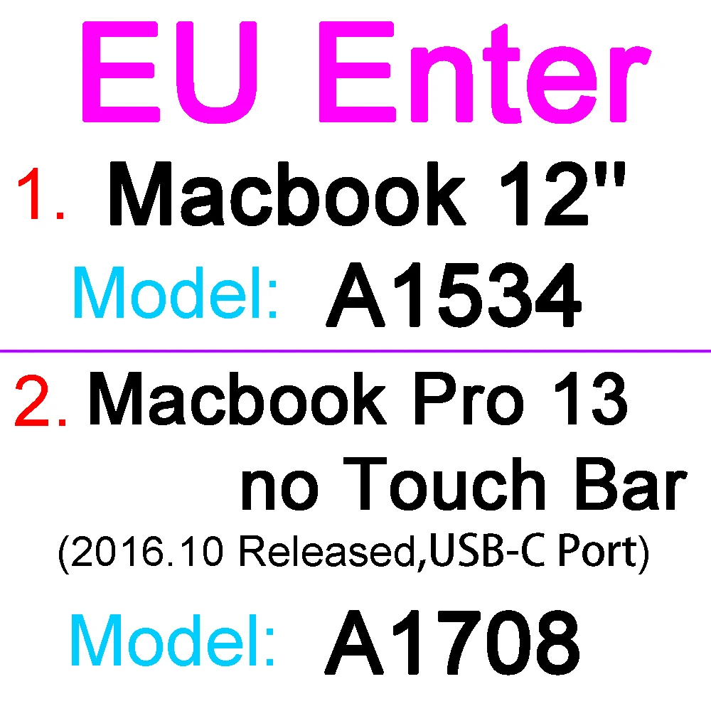 ТПУ Клавиатура чехол для Macbook Air 11 12 13 Pro 13 15 retina тонкая Сенсорная панель матовый прозрачный чехол - Цвет: EU 12 Pro 13
