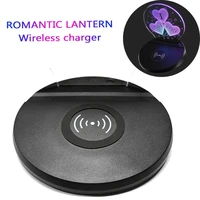 colorful wireless charger stand led table light 3d night atmosphere lamp 15w fast charging desk phone holder for iphone 12 13