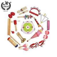 m mbat 22pcs orff percussion instrument rainbow bell drum kids gift child educational toy preschool education with storage bag