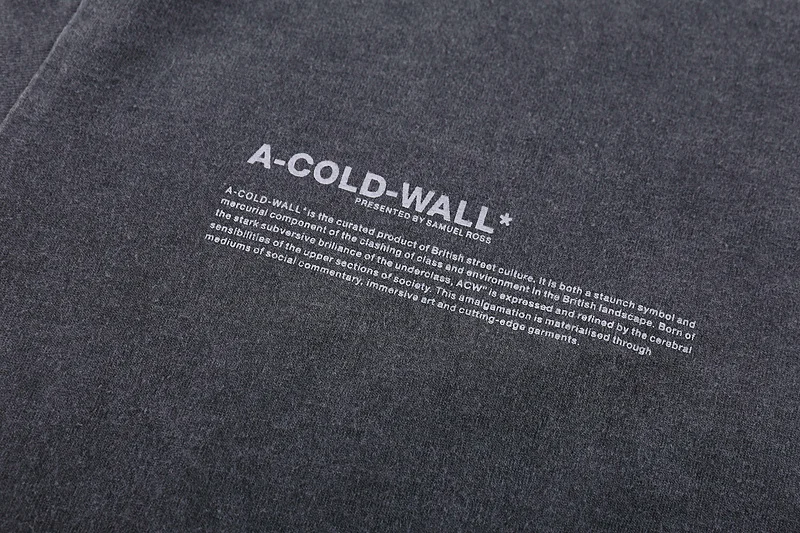 

2020ss A-COLD-WALL Heavy Washed T-Shirt Men Women Back Label Patch Vintage Cotton ACW Tops Tees Thick Basic T-Shirt Men