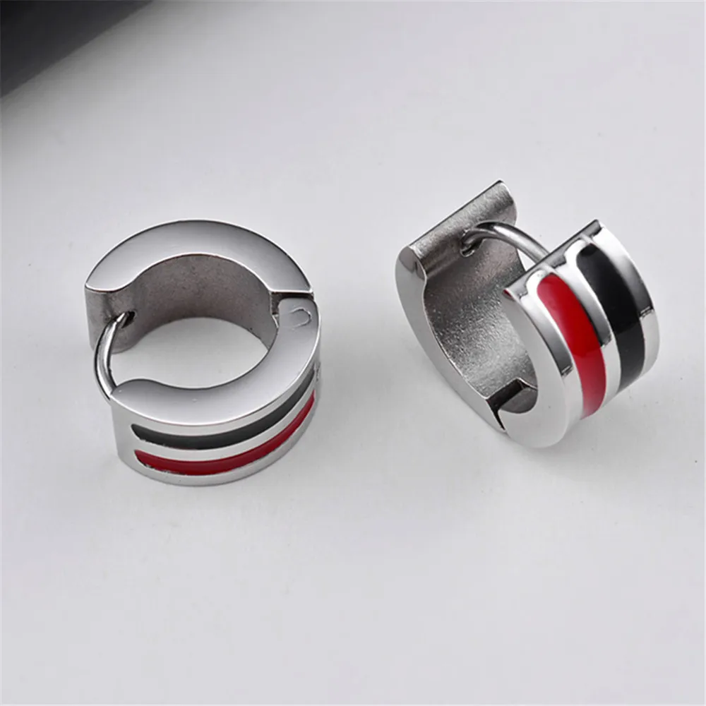 Серьги кольца унисекс из нержавеющей стали белые синие красные черные