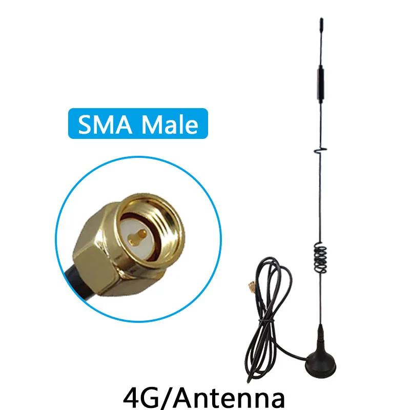 Grandwisdom 20P 3G 4G LTE Antenna 10dbi SMA Male Connector Aerial 698-960/1700-2700Mhz IOT magnetic base 3M Clear Sucker Antena