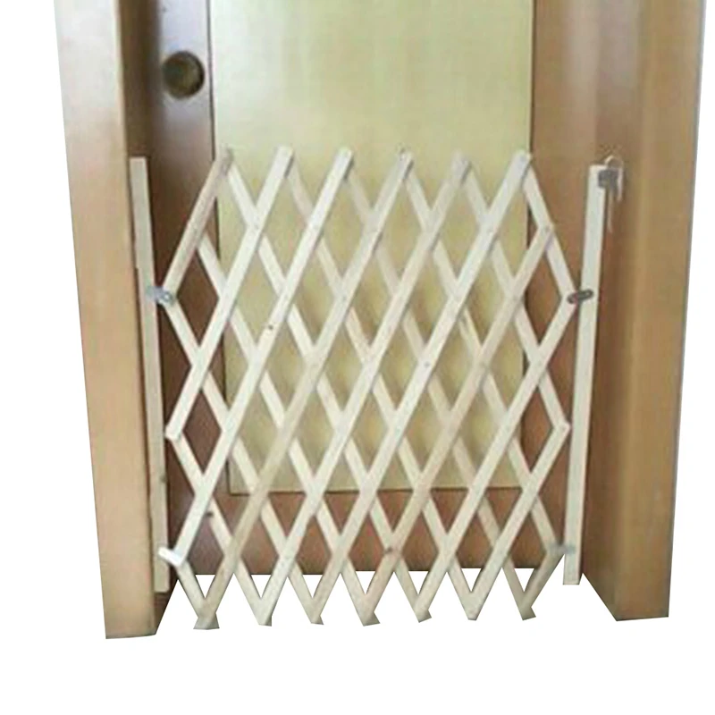 Dog Pet Fences Isolation Folding Safe Guard Simple Stretchable Wooden Fence Barrier Safety Gate Supplies | Дом и сад