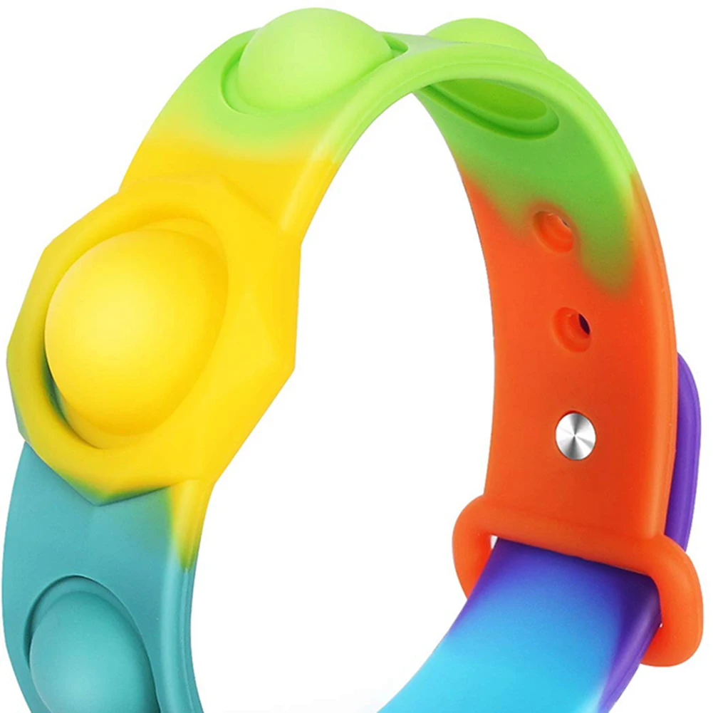 Радуга Спиннеры браслет пуш ап пузырь сенсорные игрушки игрушка для снятия