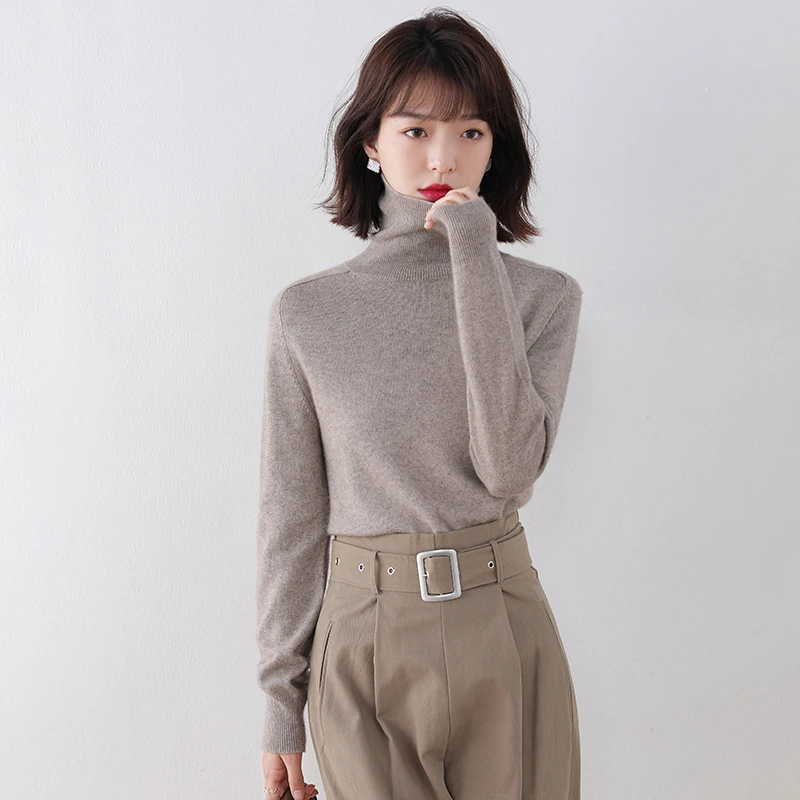 adishree 2020 woman winter 100% Cashmere sweaters and autumn knitted Pullovers High Quality Warm Female thickening Turtleneck