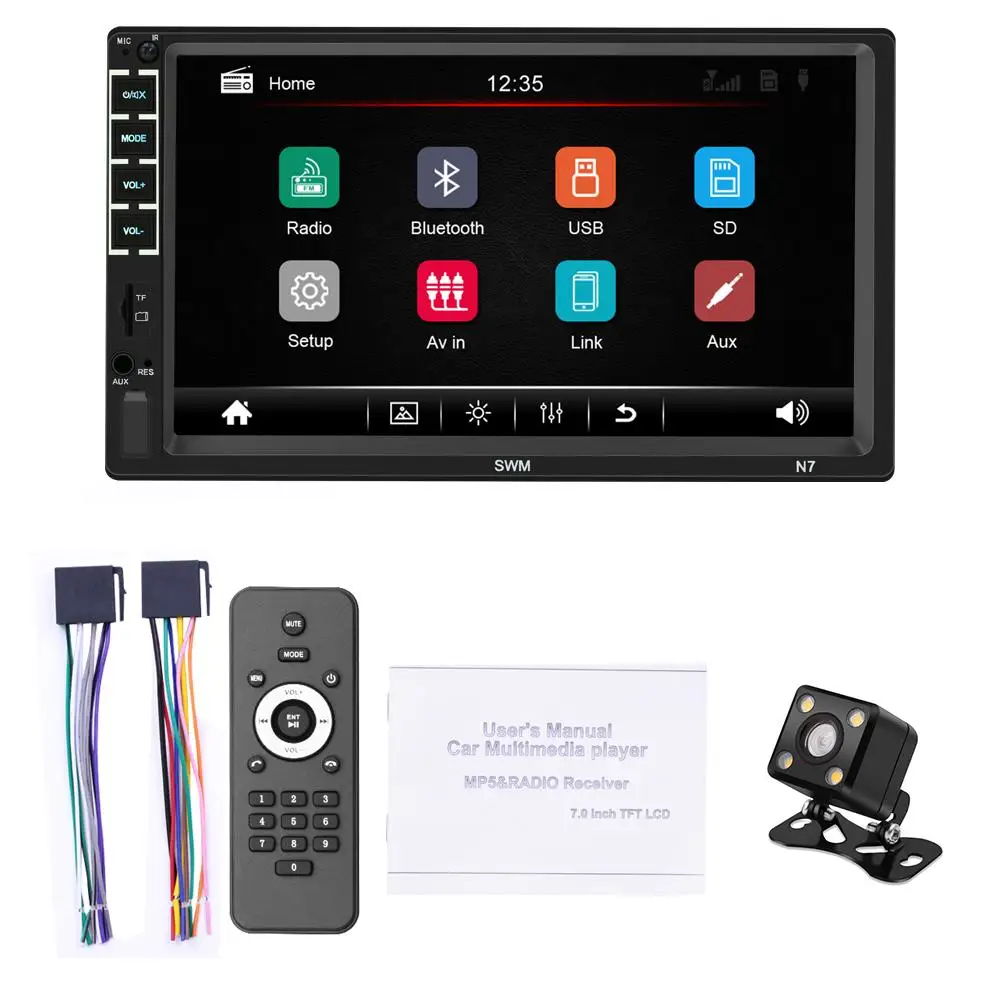 Автомагнитола 2DIN 7 дюймов HD Bluetooth FM Android мультимедийный mp5 плеер сенсорный экран