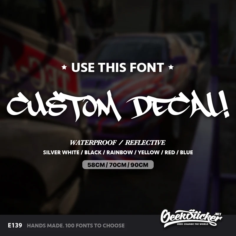 

Geeksticker персонализированный граффити шрифт наклейка Водонепроницаемый Светоотражающие название текстовая надпись оконные и дверные профили наклейки на Автомобильный кузов