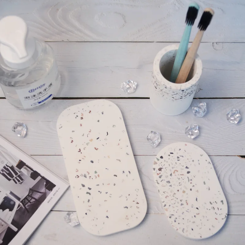 diatom mud toothbrush holder absorbent coasters bathroom toilet table absorbent soap pad toiletries bathroom set accessories free global shipping