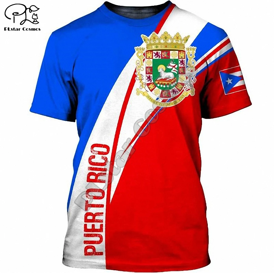 

PLstar Cosmos 2021 Puerto Rico Flag Emblem New Fashion Men/Women T-Shirts 3d Printed Summer Short-Sleeve Top Streetwear Style-2