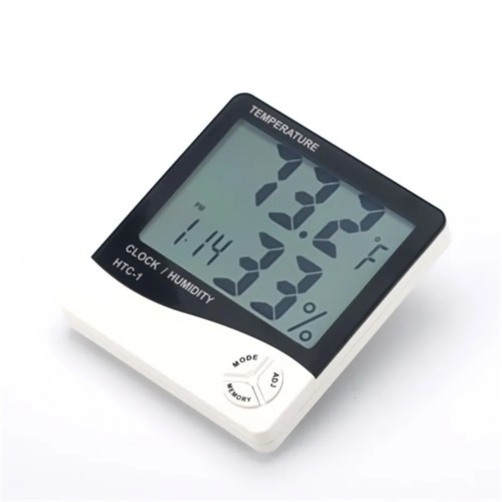 Htc 1 цифровой ЖК дисплей электронные часы будильник термометром и гигрометром