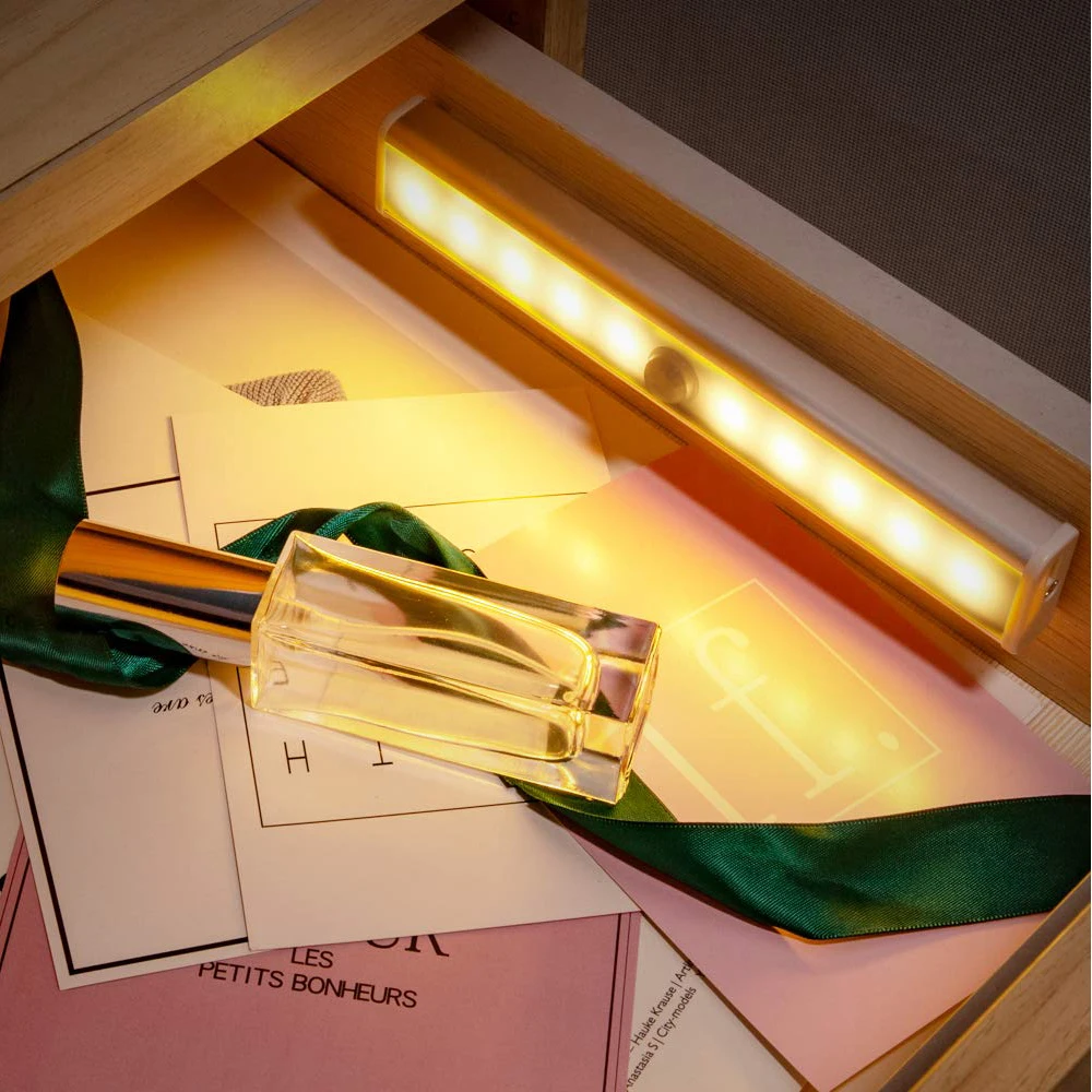 Светильник для шкафа с датчиком движения 10 светодиодов|Подшкафные лампы| |