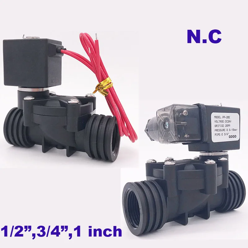 Пластиковый электромагнитный клапан 2 канала NBR/EPDM/FKM 1/2 дюйма 3/4 1 дюйм отверстие