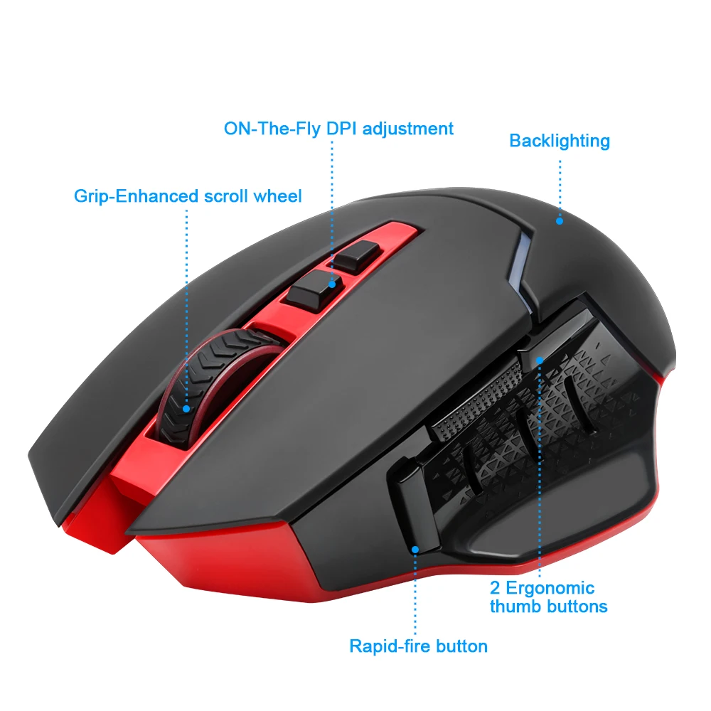 Redragon MIRAGE M690 USB Беспроводная игровая мышь 2 4G 4800 точек/дюйм 8 кнопок Программируемый