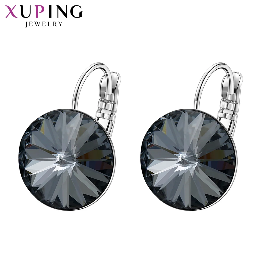 Xuping простой дизайн обручи серьги Модные Кристаллы от Swarovski Специальный стиль для девочек ювелирные изделия подарок S143/S142.2-97326/206