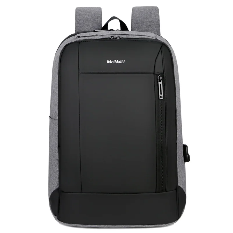 Мужские рюкзаки Mochila для путешествий, водонепроницаемые, с USB зарядкой, мужские, противоугонные, для ноутбука, модные, 15,6 дюймов, бизнес-компьютер, задняя панель - Цвет: Gray Backpack