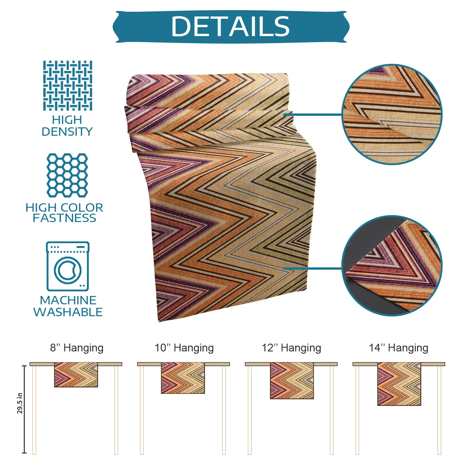 

Ethnic Style Stripes Abstract Design Table Runner Home Dining Table Decor Placemat Hotel Wedding Table Decor Tablecloth