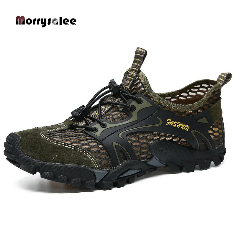Summer Breathable Men Hiking Shoes  Mesh Outdoor Men Sneakers Climbing Shoes Men Sport Shoes Quick-dry Water Shoes