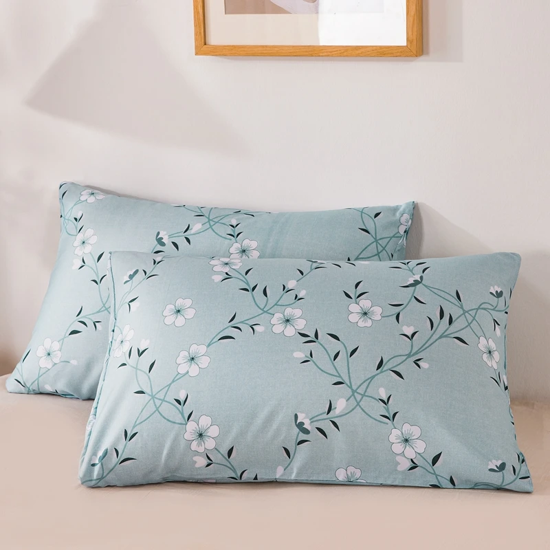 

Pastoral Floral Print 2PCS 50x70cm Pillowcase Green Blue Pillow Cover Polyester Bedding Home Textiles Pillowcases (No Filler)