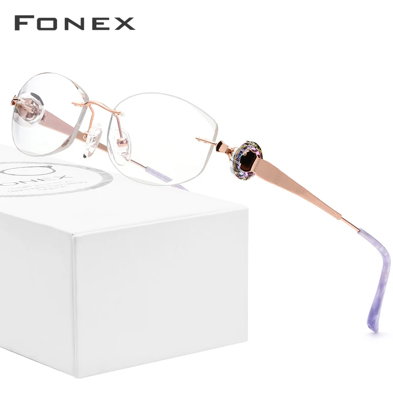 FONEX провода Титан очки без оправы Для женщин Сверхлегкий Элитный бренд дизайн