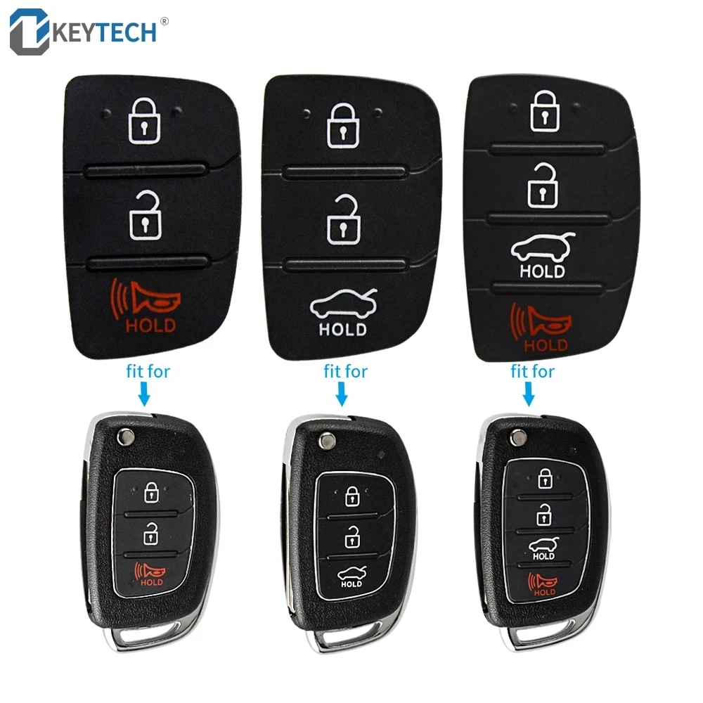 Резиновый кнопочный чехол OkeyTech для Mistra Hyundai HB20 SANTA FE IX35 IX45 3 4 кнопки раскладной