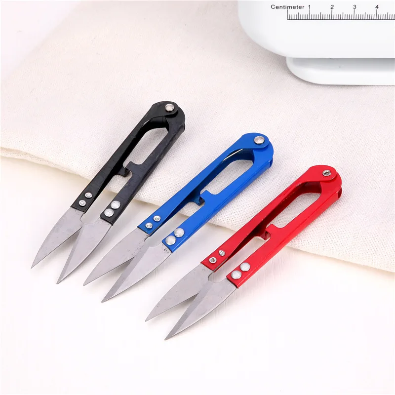 

1Pcs Multicolor Trimming Sewing Scissors Nippers U Shape Clippers Yarn Stainless Steel Embroidery craft Scissors Tailor Home #08