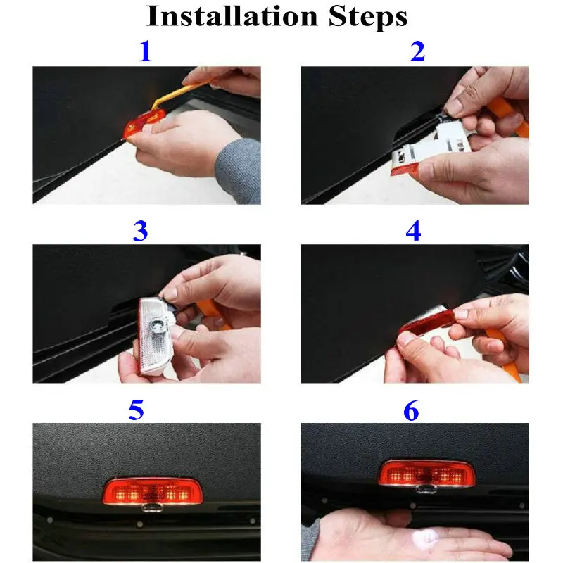 

2X LED Car Courtesy Door Lamp For VW Volkswagen CC T-ROC Golf 5 6 7 Sharan 7N Passat B6 B7 B8 Tiguan EOS R line Light Projector