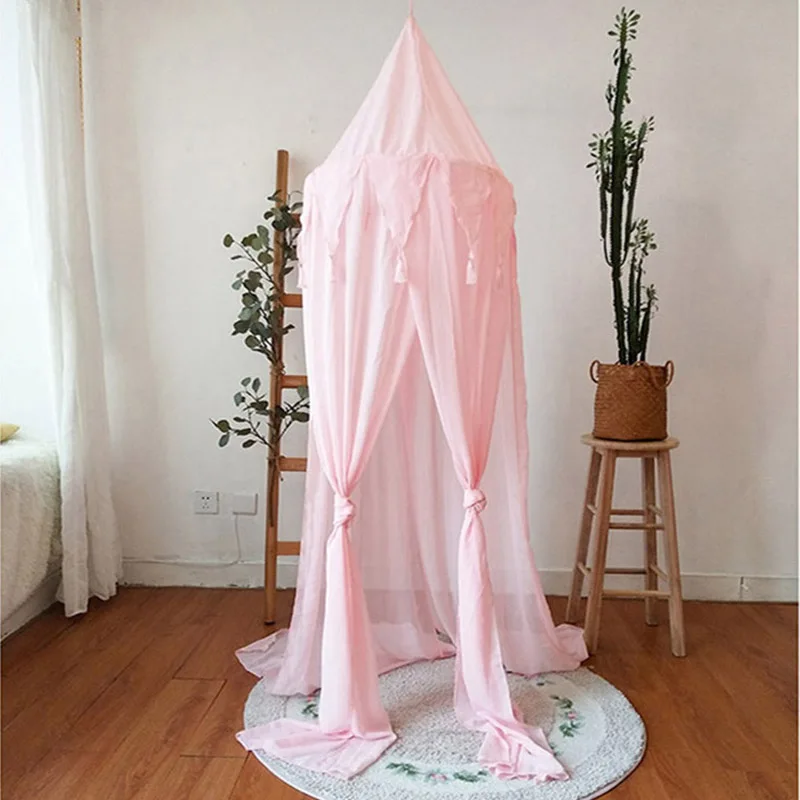 

Pink Princess Canopy Bed Curtains Baby Crib Mosquito Net Tent Girls Room Accessories Home Decoration Children Play Tent for Kids