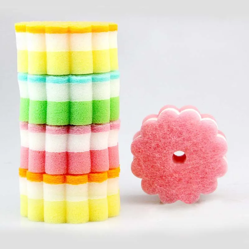 1 шт. губки в форме цветка мочалки губка щетка посуда мытье стекла посуды кухонный