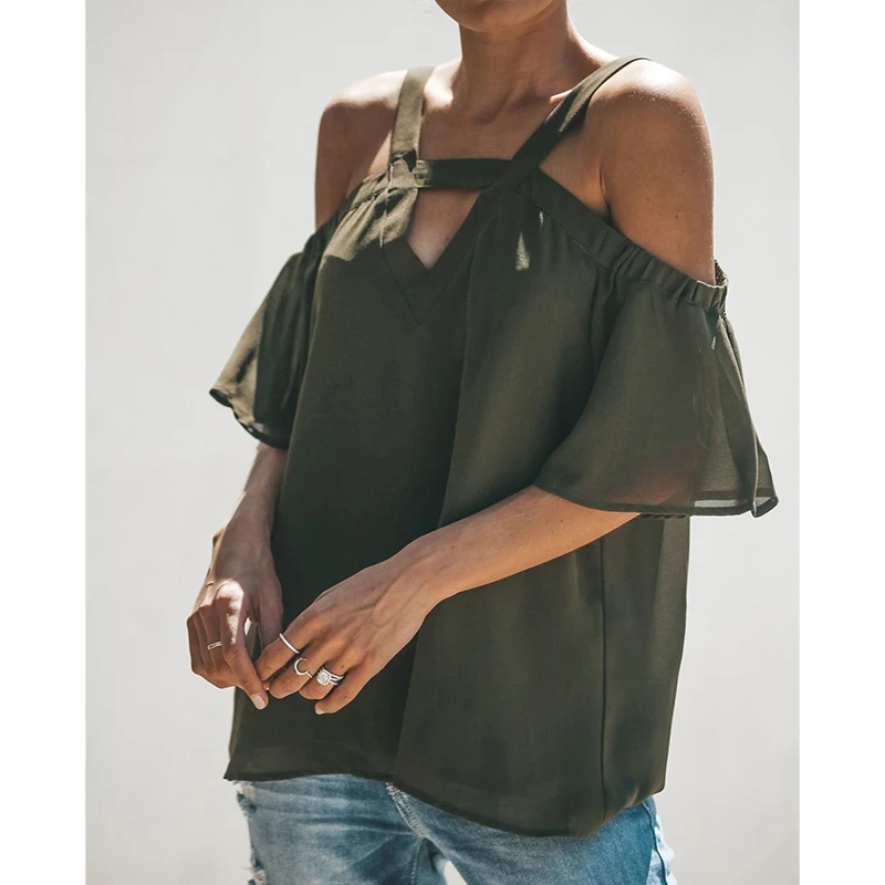 

Женская футболка с V-образным вырезом и коротким рукавом