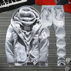 Зимний мужской комплект, брендовая одежда, толстый теплый повседневный мужской тренировочный костюм с длинным рукавом, мужские костюмы с пиджаком и брюками размером 4XL
