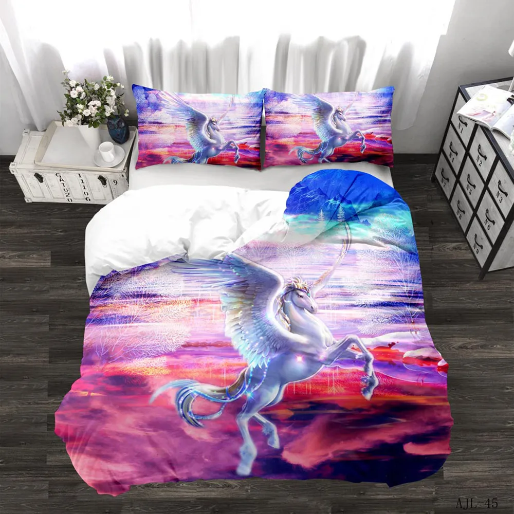 

Animal Horse Fantasy Lion 3D Print Comforter Bedding Sets Queen Twin Single Size Duvet Cover Set Pillowcase Home Textile Luxury