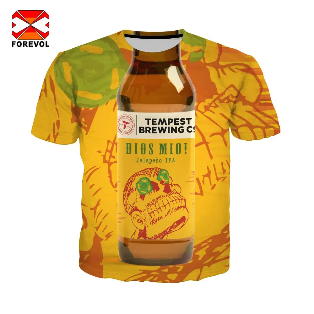 Футболка Мужская/женская с 3D принтом Пиво икры модная тенниска оверсайз
