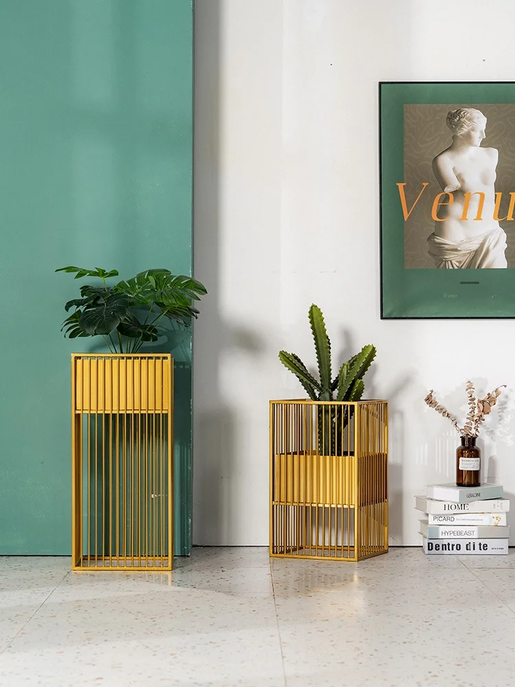 

Nordic Light Luxury Balcony Living Room Home Wrought Iron Flower Stand Modern Fashion Simple Floor-standing Metal Plant Stand