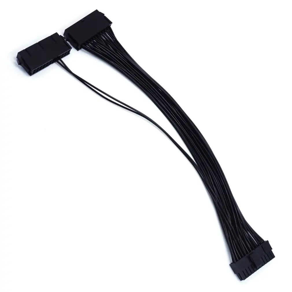 

Pracrical Dual Start Power Cord Dual Power Start Cord 32cm Motherboard 24Pin Synchronous Power Cord 18AWG