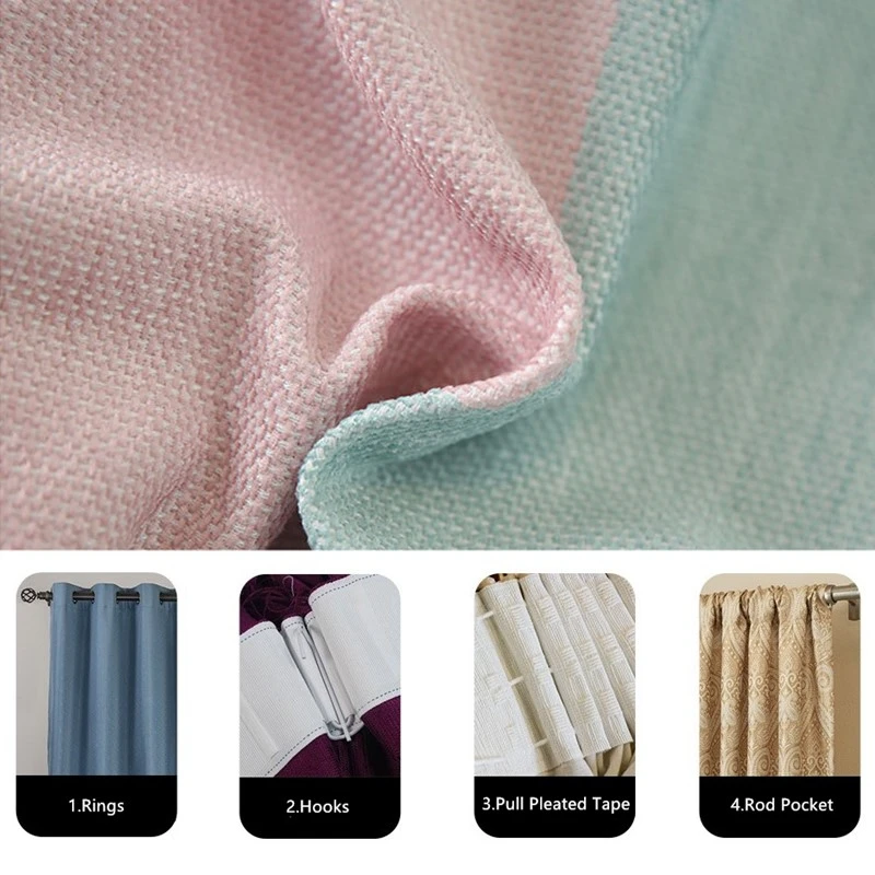 

Window Curtain Modern Living Room Bedroom Cotton Linen Stripe Customization Kitchen Ready Made Curtains For Blackout
