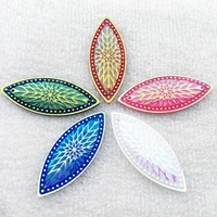 40pcslot 1949mm horse eye shape crystal flat back ab rhinestone buttons with two holes a945