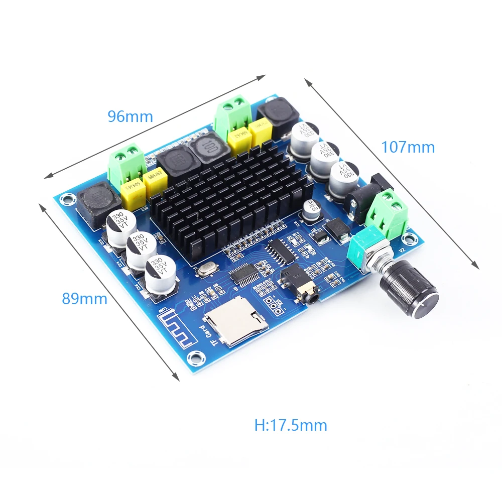 TPA3116 Bluetooth цифровой Мощность Плата усилителя BLE5.0 2*100W AUX Стерео TF карты Вход