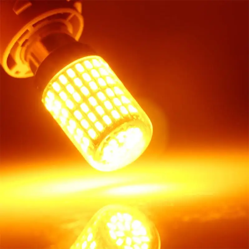 1 шт. 1156 BA15S P21W BAU15S PY21 светодиодный лампы 3014 144smd светодиодный CanBus без ошибок T20 7440 W21W светодиодный светильник для поворотов светильник при отсутствии флэш-памяти - Испускаемый цвет: yellow