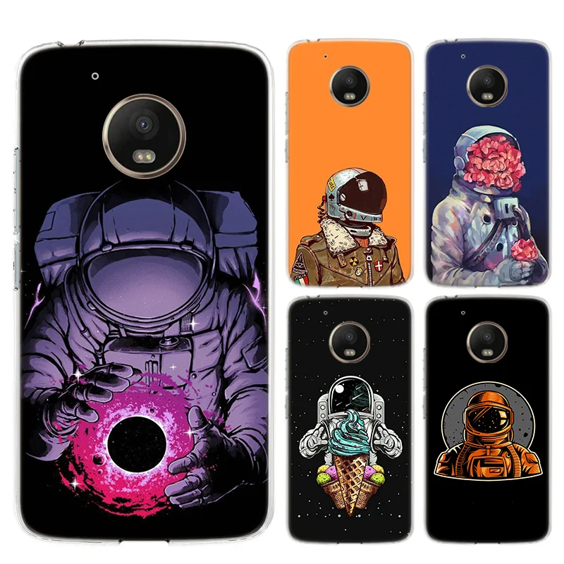 

Cosmic Moon Space Astronaut Silicone Phone Back Case For Motorola MOTO G8 G7 Power Lite G5 G5S G6 E4 E5 E6 Plus G4 Play Cover