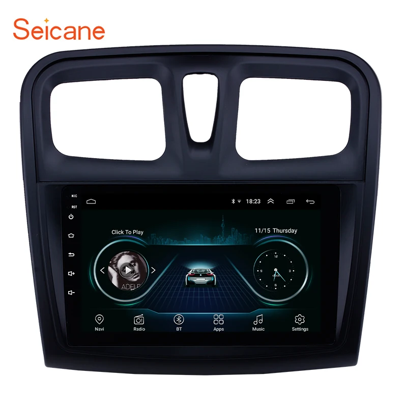 Seicane 9 дюймов Android 8,1 автомобильный радиоприемник с навигацией GPS головное устройство для 2012- Renault Sandero авто стерео Поддержка Carplay DVR OBD