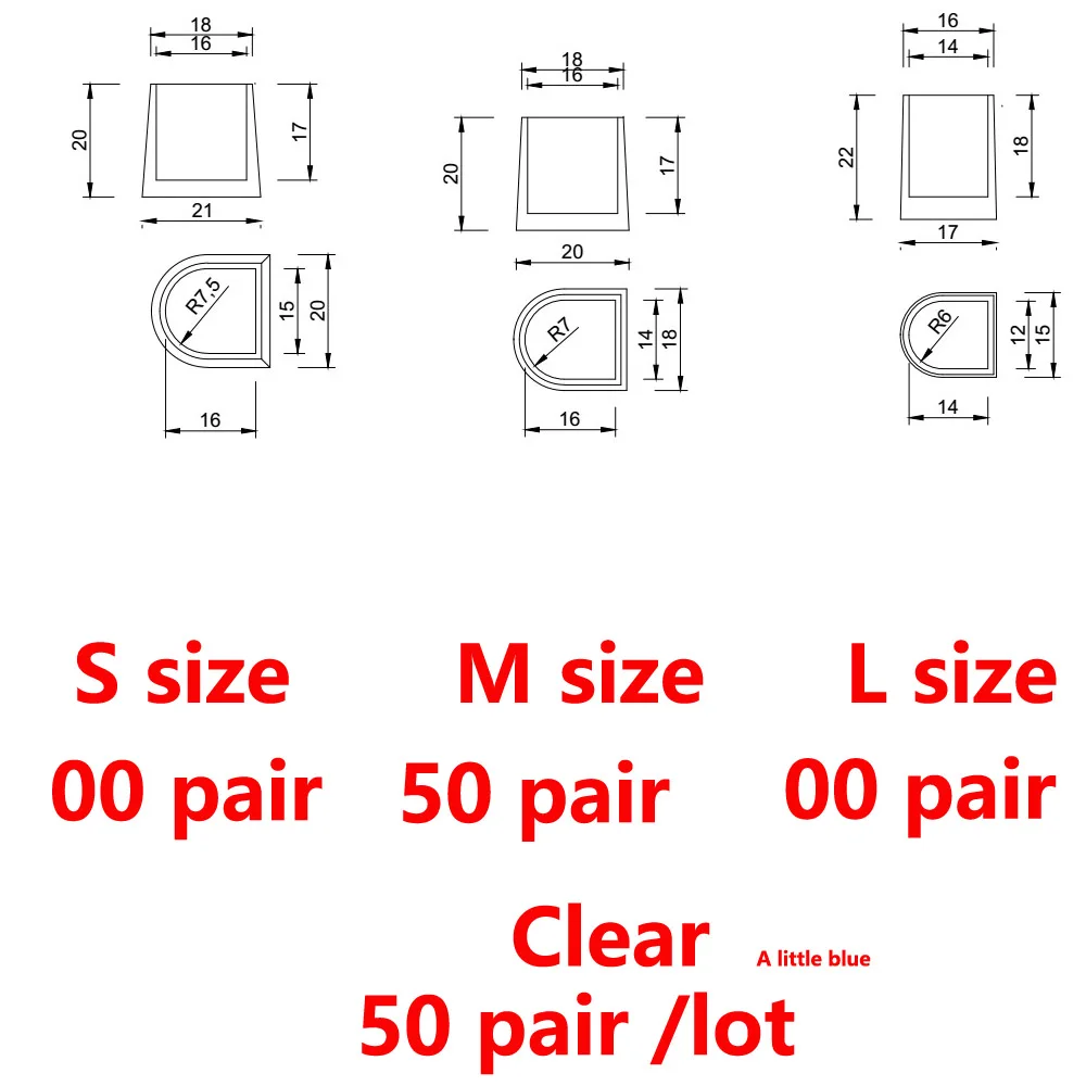 clear M50 50 пар/лот, защита для каблука EXPfoot, силиконовый фиксатор для высоких каблуков, пробки для обуви, для свадебной вечеринки - Цвет: clear M50